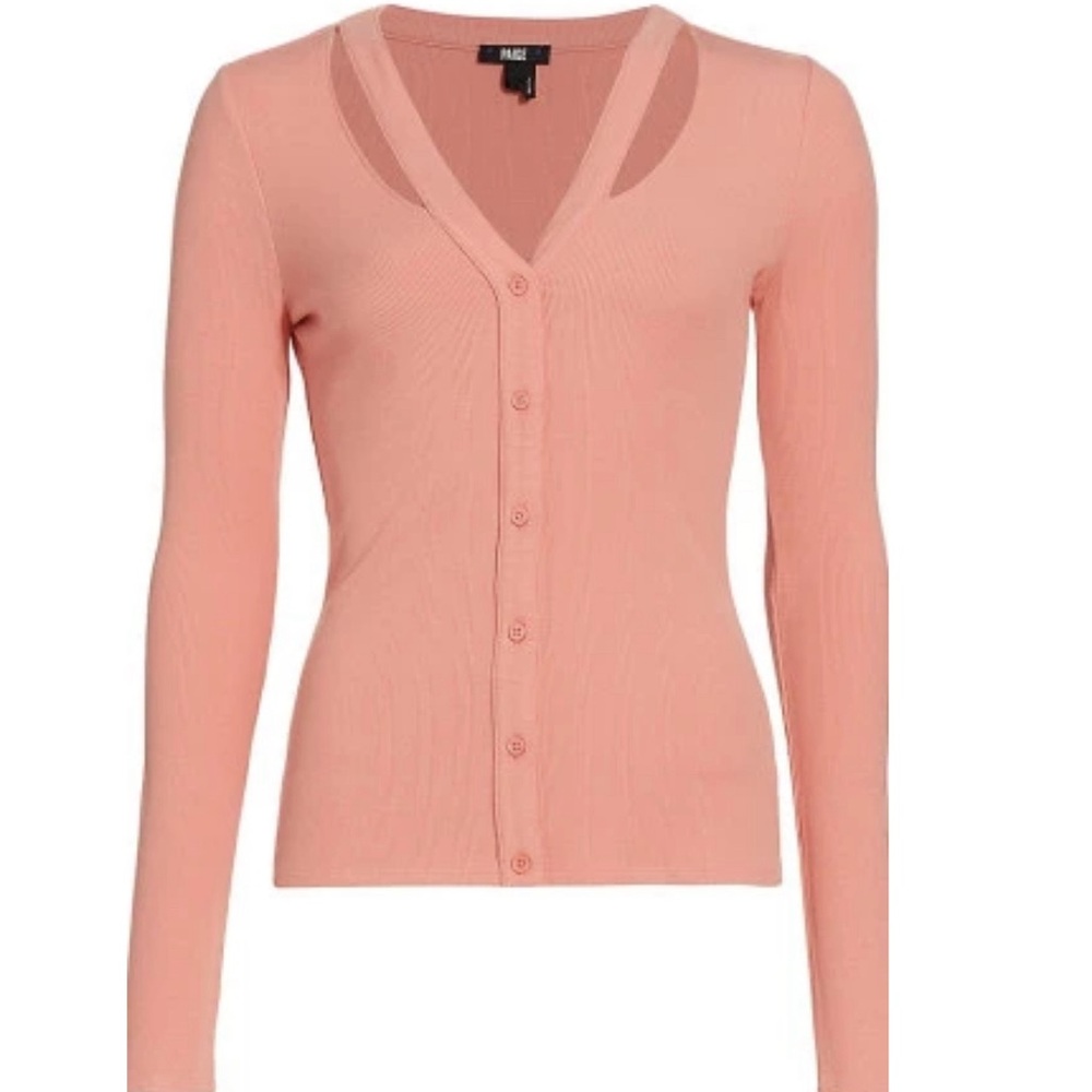 Paige Women's Sycamore Rib-Knit Cut-Out Cardigan-size Med